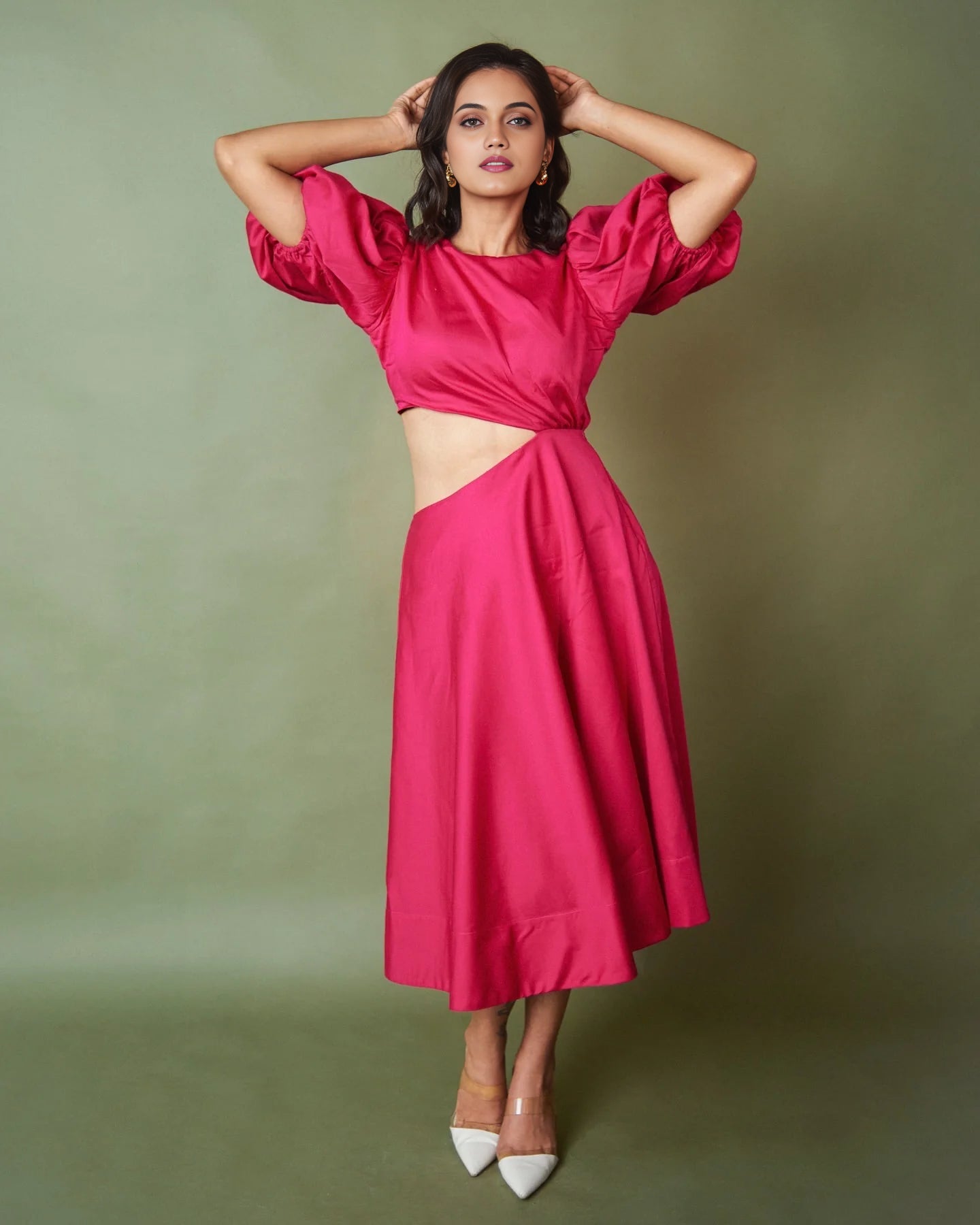 Pink cutout dress