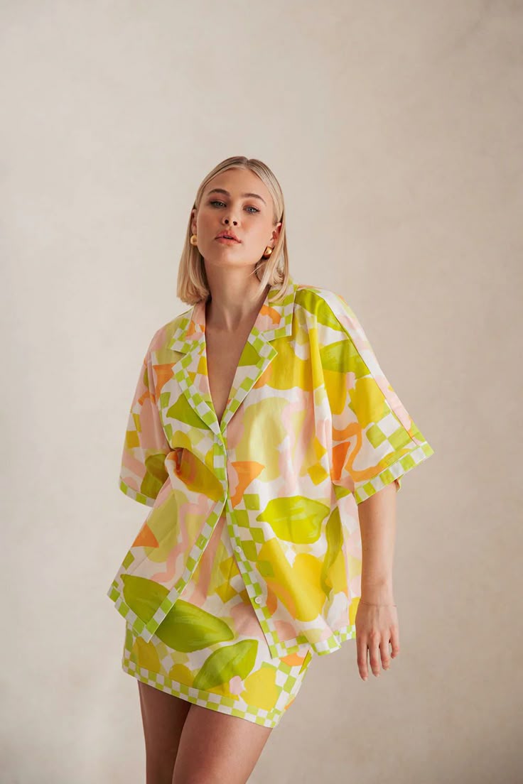 Yellow &amp; Green Printed Co-ord Set