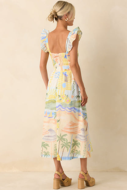 Prosperina Tropical Printed Midi Dress
