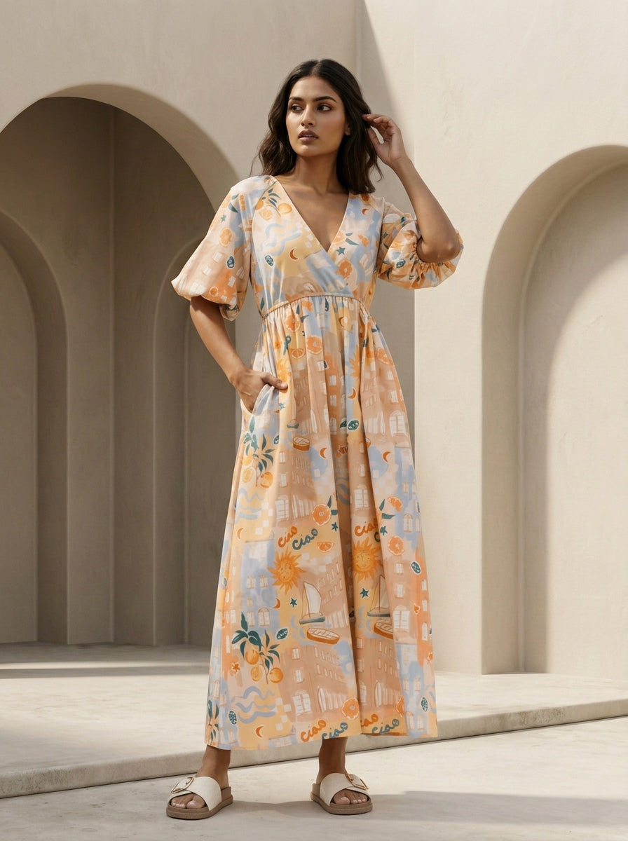 Positano Tie-Strap Maxi