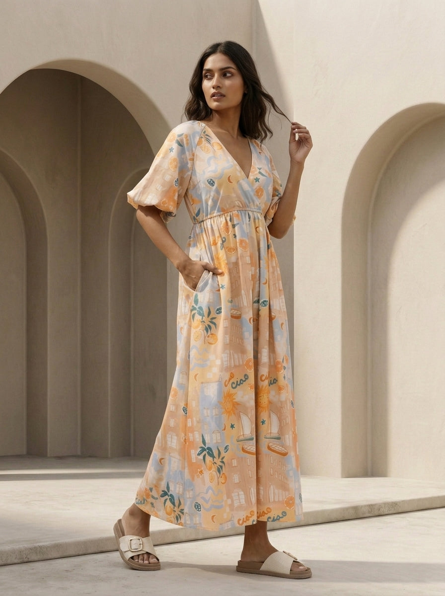 Positano Tie-Strap Maxi