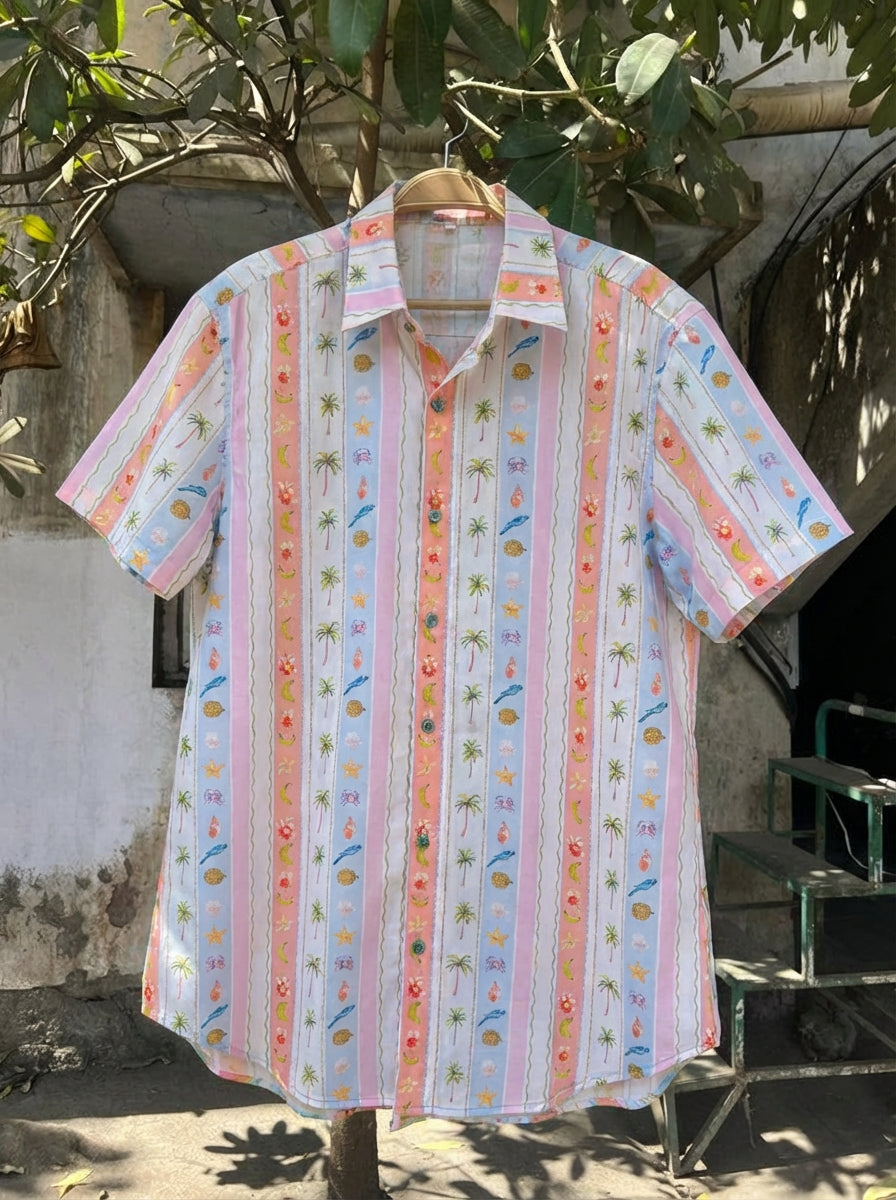 Pastel stripes Couple Set
